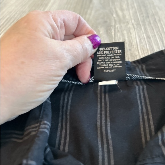 Tony Hawk Shirt Mens Extra Large Short Sleeve Button Black & White Striped Shirt - Picture 8 of 10